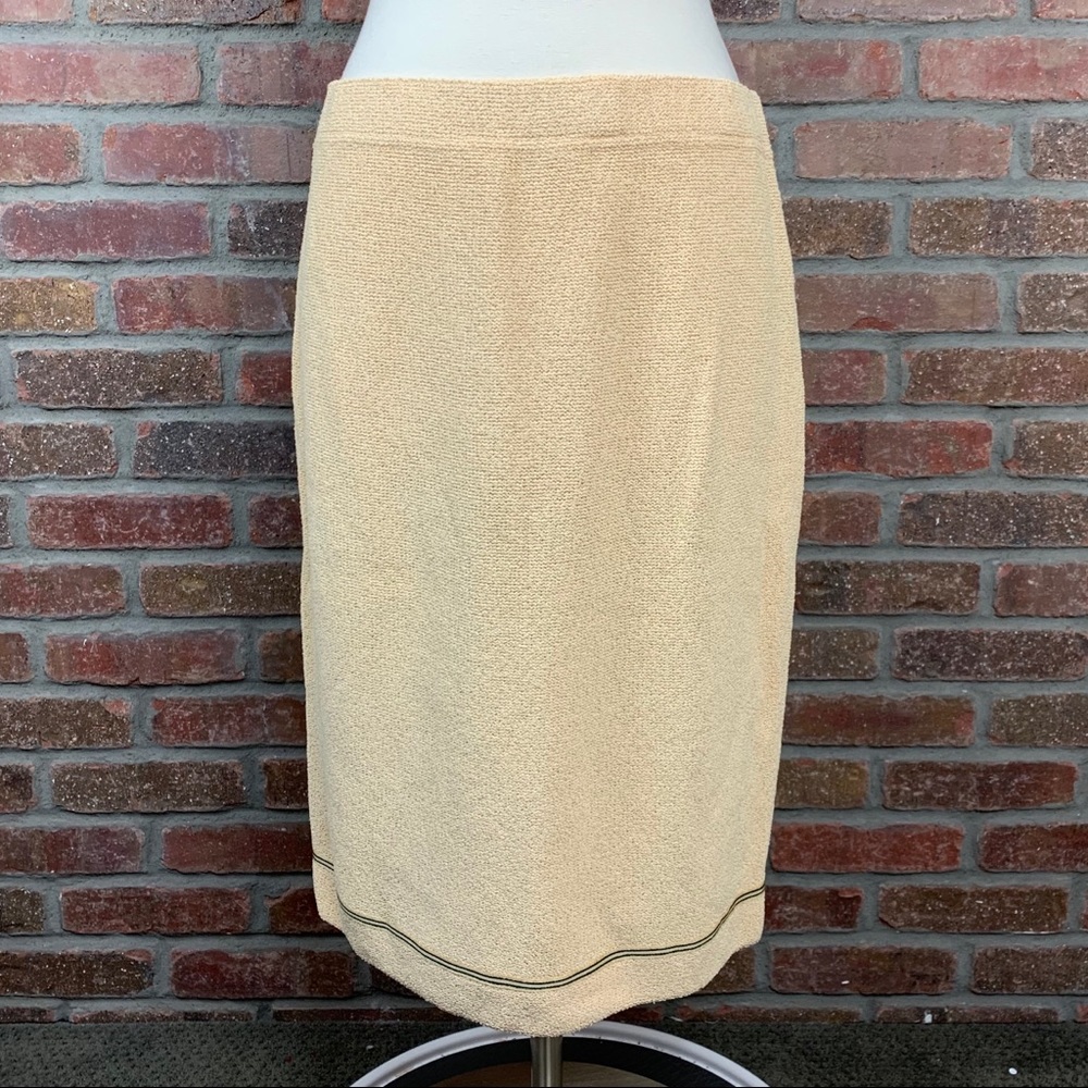 St. John Santana Knit Yellow Skirt, Sz 4 - Picture 1 of 8